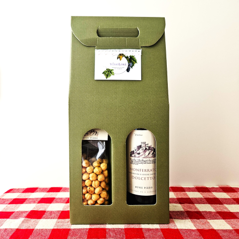 Wijn en product naar keuze in mooie verpakking